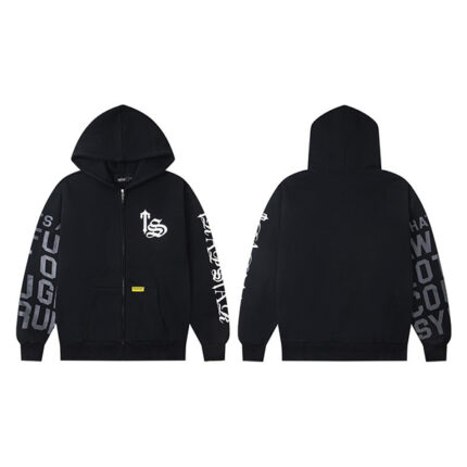 Felpa Trapstar TS Nera – Lettere Grigie